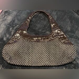HOBO basket weave leather shoulder bag